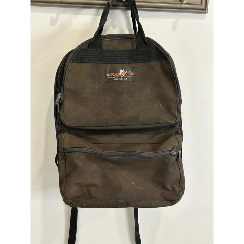 PakTek Tool Pak Original Backpack Multi Compartment Heavy Duty Pat No 5209384